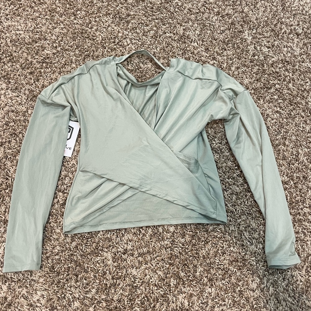 Born Primitive Sage green cross back top small BNWT